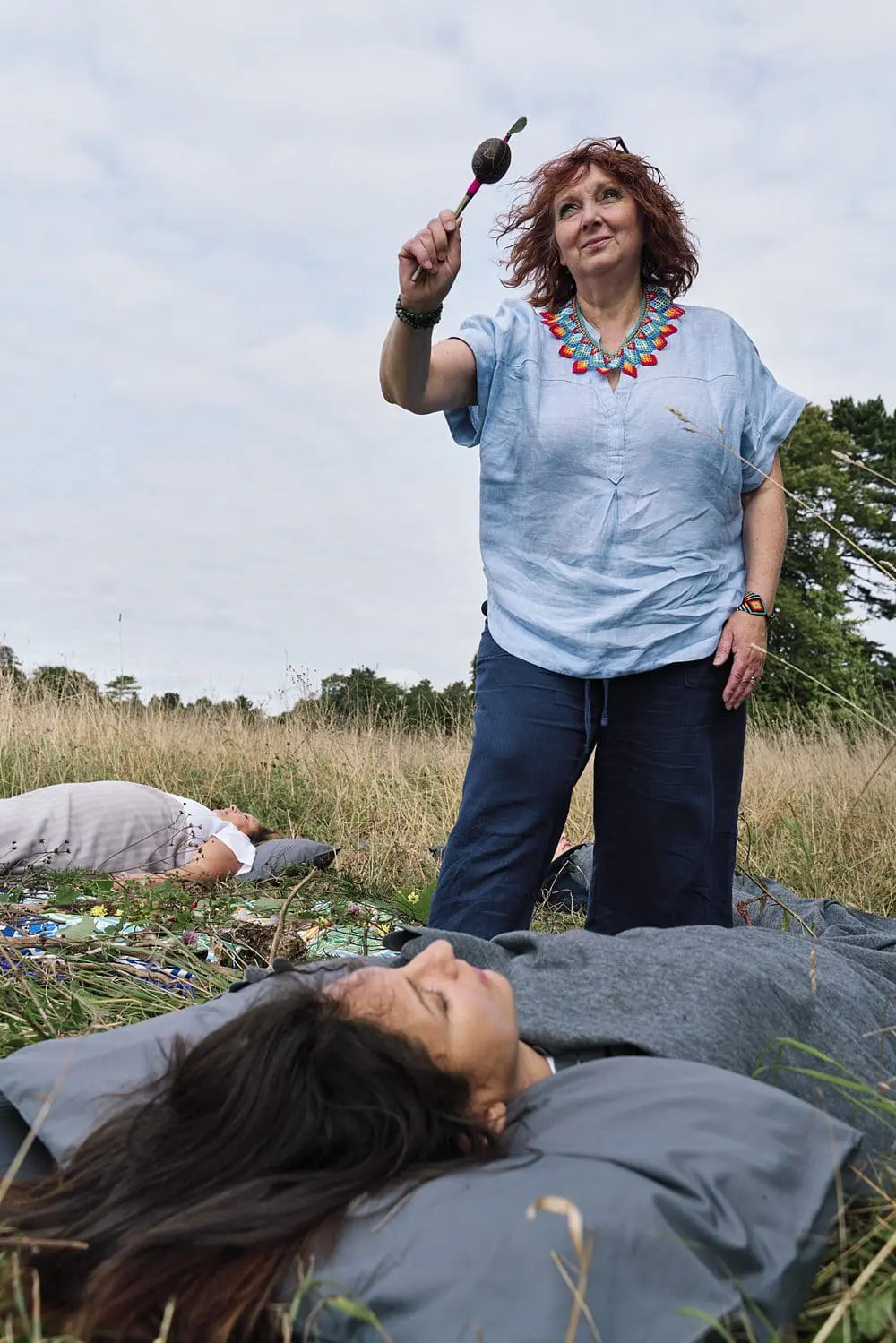 Coach leading a breathwork session — personal brand photography for wellness professionals London