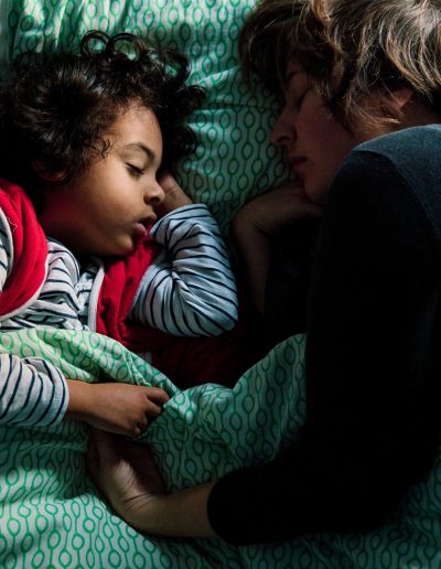 London Family Photographer's self-portrait of her sleeping with her child.